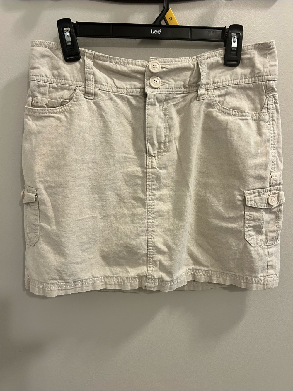 Beau Dawson Women's khaki Cargo Skort with Button Waist